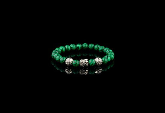 Donley Green Malachiet Natuursteen Armband - Spirituele Heling - Reiki Yoga - 19,5 cm