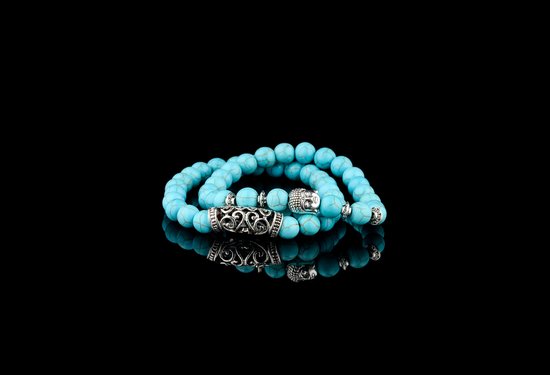 Donley Blue Isla Stone Natuursteen Armband - 19 cm