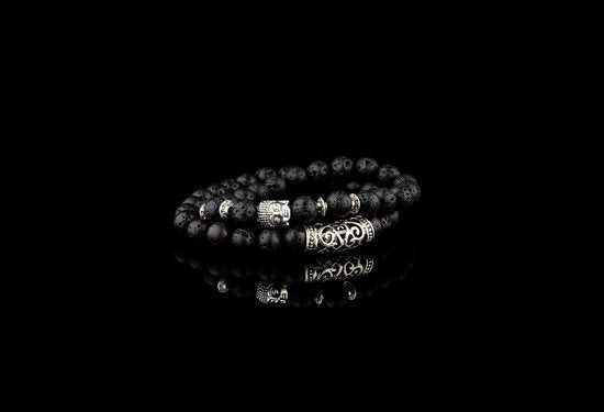Donley Isla Stone Kralen Armband - Zwart/Blauw/Wit - 19 cm