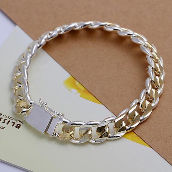 Donley - Armband voor mannen - Cubaans armband - Heren armband - cubanstyle - Zilveren heren armband - Gouden mannen armband - schakelarmband - schakelarmband heren - 20 cm - Goud/zilver armband