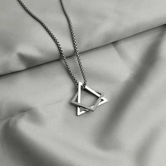 Donley Interlocking Triangle Ketting - Zilverkleurig - 55 cm