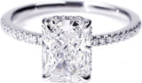Donley - Trouwring - damesring - verlovingsring - diamanten ring - Emerald-cut - ring met diamant - labgrade diamant - diamanten trouwring - VVS diamant - 3ct - radiant cut - OP MAAT GEMAAKT!