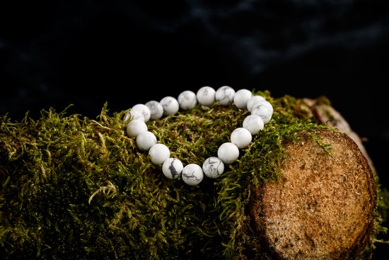 Donley Serenite White Stone Natuursteen Armband - 17 cm