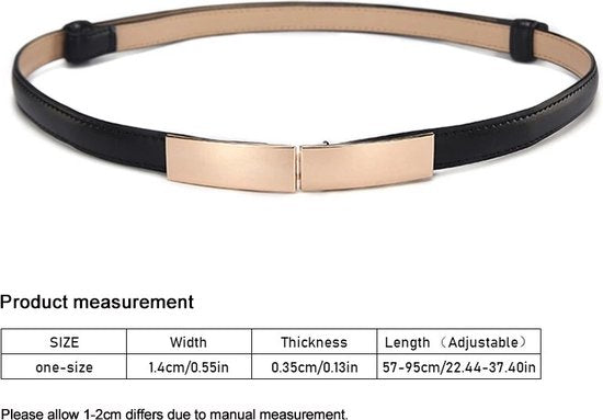 Jurkriem zwart - Riem voor jurk - Tailleriem - Luxe Tailleriem - Ceintuur - Goud Kleurig - Riem voor Om De Taille/Middel - Omslag Riem - Dames Jurk Accessoire - Damesriem