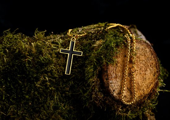 Donley Cubaans Kruis Ketting Goud Small - Holy Cross - Heren