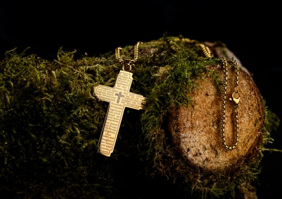 Donley Cubaanse Kruis Ketting Goud Breed - Holy Cross - 60 cm