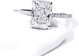 Donley - Trouwring - damesring - verlovingsring - diamanten ring - Emerald-cut - ring met diamant - labgrade diamant - diamanten trouwring - VVS diamant - 3ct - radiant cut