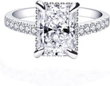Donley - Trouwring - damesring - verlovingsring - diamanten ring - Emerald-cut - ring met diamant - labgrade diamant - diamanten trouwring - VVS diamant - 3ct - radiant cut