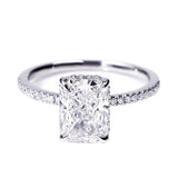 Donley - Trouwring - damesring - verlovingsring - diamanten ring - Emerald-cut - ring met diamant - labgrade diamant - diamanten trouwring - VVS diamant - 3ct - radiant cut
