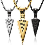 Donley - Holy Arrow - Cubaanse speerpunt - Punk ketting - Rock ketting- Speerpunt ketting - Gothic - non binair - vintage triangle - hiphop - punk - Punk Arrow Pendant Necklaces - Silver Arrow