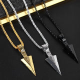 Donley - Holy Arrow - Cubaanse speerpunt - Punk ketting - Rock ketting- Speerpunt ketting - Gothic - non binair - vintage triangle - hiphop - punk - Punk Arrow Pendant Necklaces - Gold Arrow