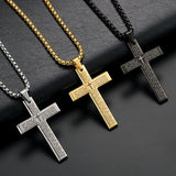 Cubaans kruis voor mannen - Gouden kruis Ketting Plat - Mannen ketting - Heren ketting - Ketting voor mannen - cadeau mannen - Geometrie Gothic - Punk - holy cross -