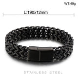 Donley - Armband voor mannen - Woven bracelet - Braided bracelet - cubaanse armband - heren sierraad - schakelarmband - schakelarmband heren - 21 cm - zilveren armband - ketting armband - chain - zwarte armband - armband zwart - black wristband