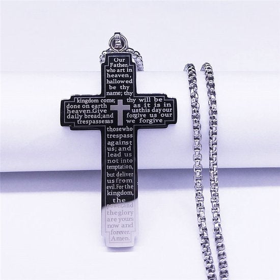 Donley - Ketting - cross- kruis - jesus - cubaans - don - Black - zwart - thy kingdom come - wide