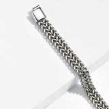 Donley - Armband voor mannen - Woven bracelet - Braided bracelet - cubaanse armband - heren sierraad - schakelarmband - schakelarmband heren - 21 cm - zilveren armband - ketting armband - chain - zilveren armband - armband zilver - silver wristband