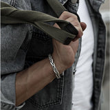 Donley - mannen armband - gewoven armband - zilveren mannen armband - neutrale armband - woven bracelet for men - Twisted bracelet - Twisted/woven bracelet