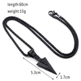 Donley - Arrow - Punk ketting - Rock ketting- Speerpunt ketting - Gothic - non binair - vintage triangle - hiphop - punk - Punk Arrow Pendant Necklaces - Black Arrow
