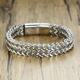 Donley - Armband voor mannen - Woven bracelet - Braided bracelet - cubaanse armband - heren sierraad - schakelarmband - schakelarmband heren - 21 cm - zilveren armband - ketting armband - chain - zilveren armband - armband zilver - silver wristband