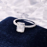 Donley - Trouwring - damesring - verlovingsring - diamanten ring - Emerald-cut - ring met diamant - labgrade diamant - diamanten trouwring - VVS diamant - 3ct - radiant cut