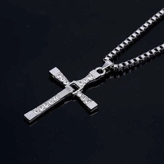 Donley - jesus kruis - gelovig kruis - Ketting - cross- kruis - jesus - cubaans - don - zilver - silver - jesus kruis - Bijbeltekst - kruis Fast & Furious - Dominic Toretto kruis - Vin Diesel - Crystal Jesus ketting - Dominic Toretto ketting