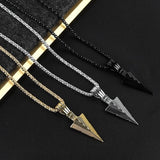 Donley - Holy Arrow - Cubaanse speerpunt - Punk ketting - Rock ketting- Speerpunt ketting - Gothic - non binair - vintage triangle - hiphop - punk - Punk Arrow Pendant Necklaces - Gold Arrow