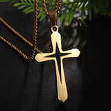 Donley Cubaans Kruis Ketting Goud/Zwart 60 cm