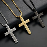 Cubaans kruis voor mannen - Zilveren kruis Ketting Plat - Mannen ketting - Heren ketting - Ketting voor mannen - cadeau mannen - Geometrie Gothic - Punk - holy cross - rozenkrans ketting - father in heaven