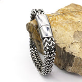 Donley - Armband voor mannen - Woven bracelet - Braided bracelet - cubaanse armband - heren sierraad - schakelarmband - schakelarmband heren - 21 cm - zilveren armband - ketting armband - chain - zilveren armband - armband zilver - silver wristband