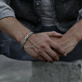 Donley - mannen armband - gewoven armband - zilveren mannen armband - neutrale armband - woven bracelet for men - Twisted bracelet - Twisted/woven bracelet