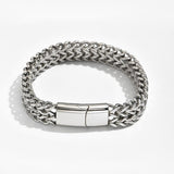 Donley - Armband voor mannen - Woven bracelet - Braided bracelet - cubaanse armband - heren sierraad - schakelarmband - schakelarmband heren - 21 cm - zilveren armband - ketting armband - chain - zilveren armband - armband zilver - silver wristband