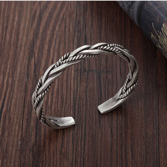 Donley Geweven Mannen Armband Zilver - 15 cm