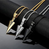 Donley - Holy Arrow - Cubaanse speerpunt - Punk ketting - Rock ketting- Speerpunt ketting - Gothic - non binair - vintage triangle - hiphop - punk - Punk Arrow Pendant Necklaces - Gold Arrow