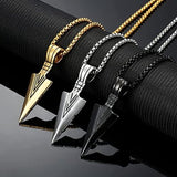Donley - Holy Arrow - Cubaanse speerpunt - Punk ketting - Rock ketting- Speerpunt ketting - Gothic - non binair - vintage triangle - hiphop - punk - Punk Arrow Pendant Necklaces - Silver Arrow