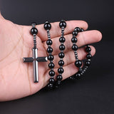 Donley Cubaanse Kruis Ketting Parelkleurig - schakels