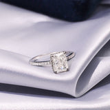 Donley - Trouwring - damesring - verlovingsring - diamanten ring - Emerald-cut - ring met diamant - labgrade diamant - diamanten trouwring - VVS diamant - 3ct - radiant cut