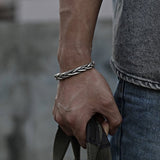 Donley - mannen armband - gewoven armband - zilveren mannen armband - neutrale armband - woven bracelet for men - Twisted bracelet - Twisted/woven bracelet