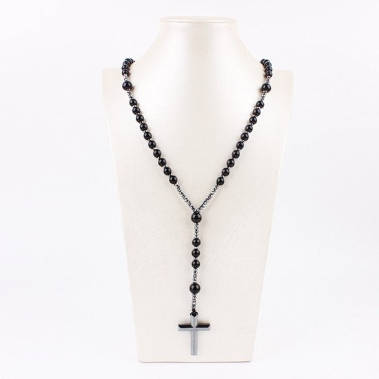 Donley Cubaanse Kruis Ketting Parelkleurig 65 cm
