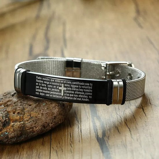 Donley - Bijbel armband - holy armband - heilige tekst armband - our father - padre nuestro que es tas - cubaans - don - Black - zwart - thy kingdom come - ES