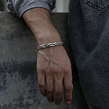 Donley - mannen armband - gewoven armband - zilveren mannen armband - neutrale armband - woven bracelet for men - Twisted bracelet - Twisted/woven bracelet