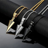 Donley - Holy Arrow - Cubaanse speerpunt - Punk ketting - Rock ketting- Speerpunt ketting - Gothic - non binair - vintage triangle - hiphop - punk - Punk Arrow Pendant Necklaces - Silver Arrow