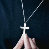 Donley - Ketting - cross- kruis - jesus - cubaans - don - zilver - silver - jesus kruis - Bijbeltekst EPH 6.11 -
