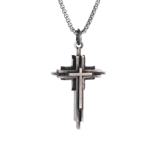 Donley INRI Ketting Zilver 3D - Heilig Kruis - Jezus