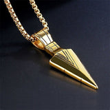 Donley - Holy Arrow - Cubaanse speerpunt - Punk ketting - Rock ketting- Speerpunt ketting - Gothic - non binair - vintage triangle - hiphop - punk - Punk Arrow Pendant Necklaces - Gold Arrow
