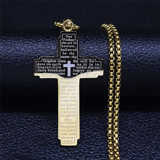 Donley - Ketting - cross- kruis - jesus - cubaans - don - Gold - Goud - thy kingdom come - wide
