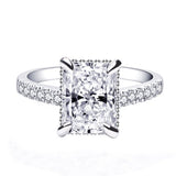 Donley - Trouwring - damesring - verlovingsring - diamanten ring - Emerald-cut - ring met diamant - labgrade diamant - diamanten trouwring - VVS diamant - 3ct - radiant cut - OP MAAT GEMAAKT!
