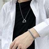Donley Interlocking Triangle Ketting - Punk Rock Ketting - Gothic - Silver