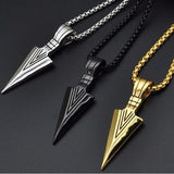 Donley - Arrow - Punk ketting - Rock ketting- Speerpunt ketting - Gothic - non binair - vintage triangle - hiphop - punk - Punk Arrow Pendant Necklaces - Black Arrow